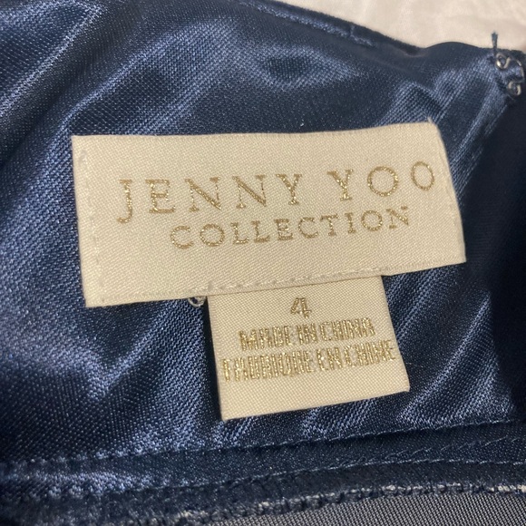 BHLDN Jenny Yoo Sammi Velvet Dress, French Blue, 4 - Picture 4 of 6